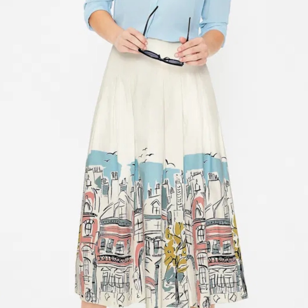Boden Theodora Pleated Midi Skirt 8 US